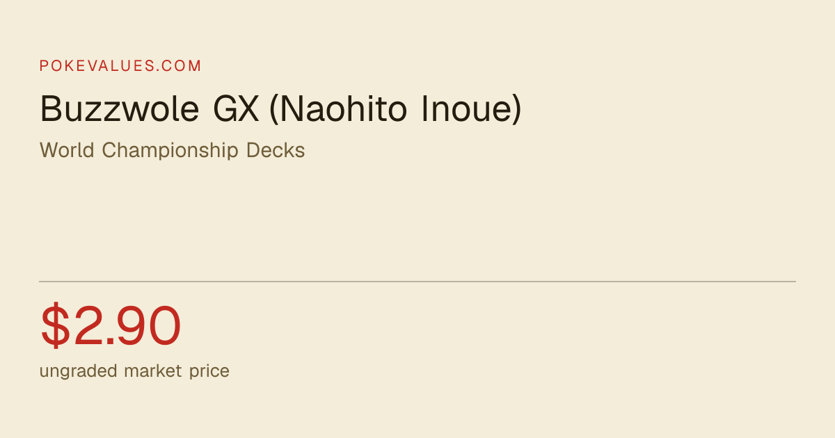 Buzzwole GX (Naohito Inoue) 57/111 World Championship Decks