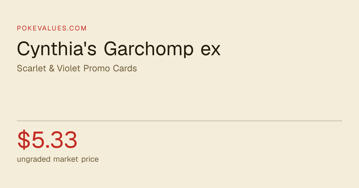 Cynthia's Garchomp ex 204 Scarlet & Violet Promo Cards price