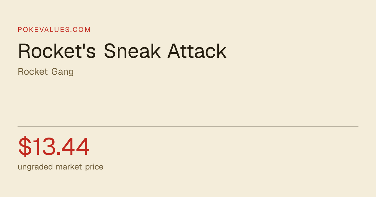 Rocket's Sneak Attack Japanese Rocket Gang value and price