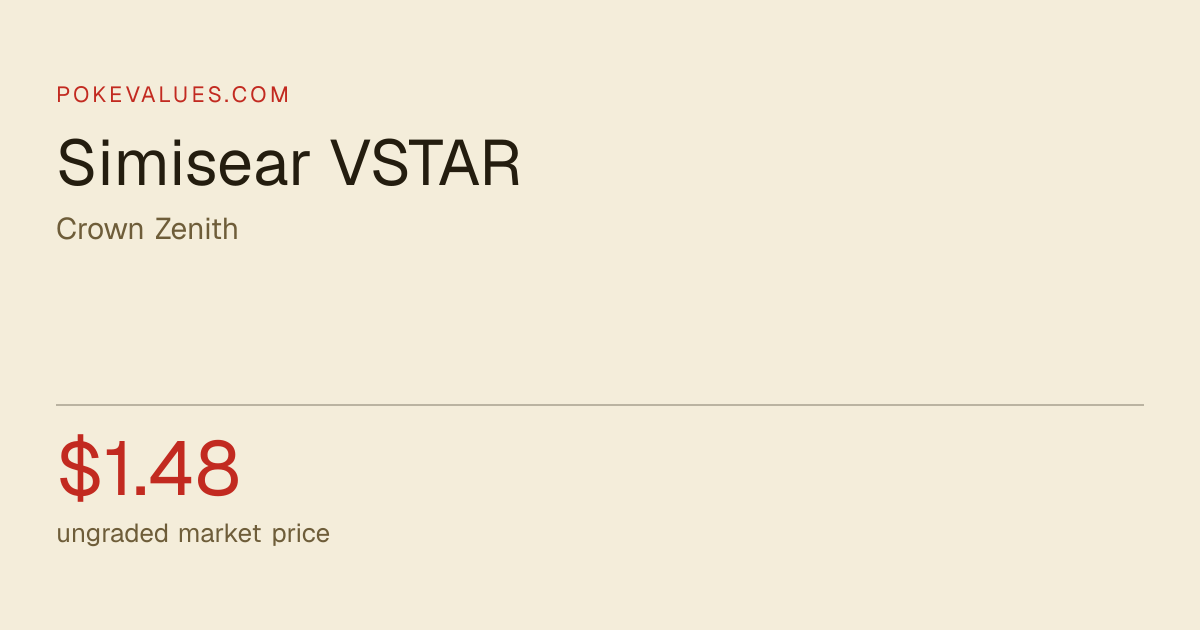 Simisear VSTAR 023/159 Crown Zenith value and price