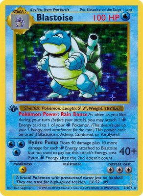 Blastoise, Base Set (Shadowless)