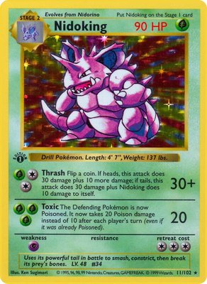 Nidoking, Base Set (Shadowless)