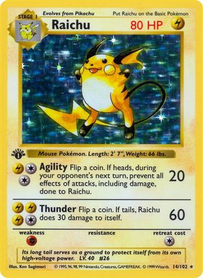 Raichu, Base Set (Shadowless)