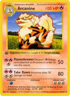 Arcanine, Base Set (Shadowless)