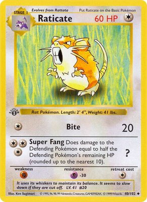 Raticate, Base Set (Shadowless)