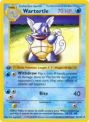 Wartortle, Base Set (Shadowless)