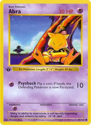 Abra, Base Set (Shadowless)