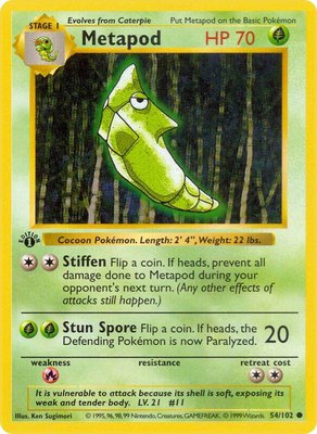 Metapod, Base Set (Shadowless)