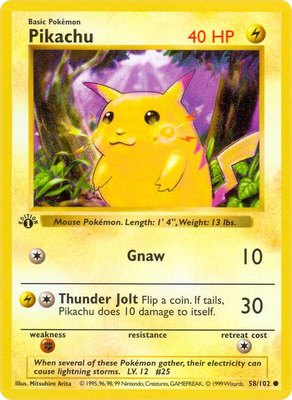 Pikachu, Base Set (Shadowless)