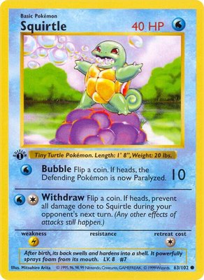 Squirtle, Base Set (Shadowless)