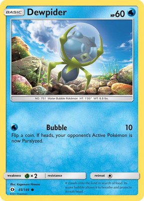 Dewpider, SM Base Set