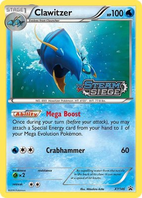 Clawitzer (XY Steam Siege Prerelease), XY Promos