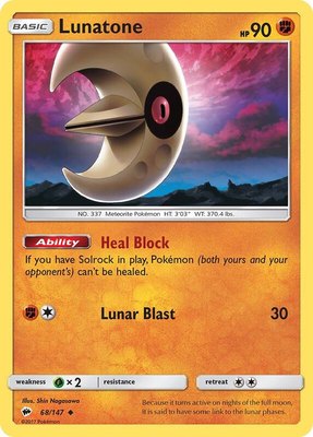 Lunatone, SM - Burning Shadows