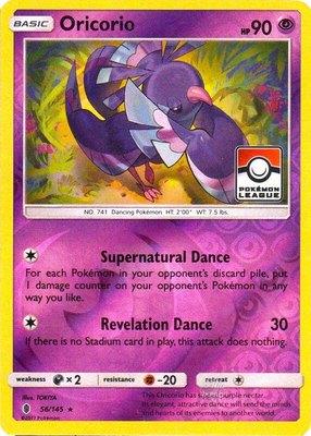 Oricorio (Pokemon League), League & Championship Cards