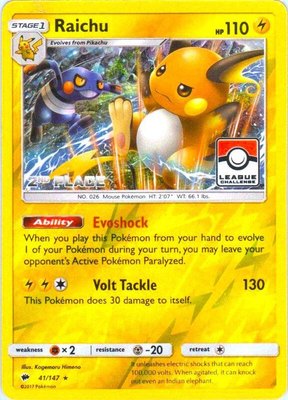 Raichu (League Challenge) [2nd Place], League & Championship Cards