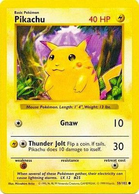 Pikachu (Red Cheeks), Base Set (Shadowless)