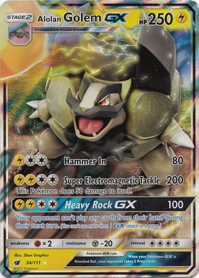 Alolan Golem GX, SM - Crimson Invasion