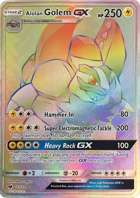 Alolan Golem GX (Secret), SM - Crimson Invasion