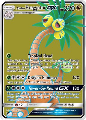 Alolan Exeggutor GX (Full Art), SM - Crimson Invasion