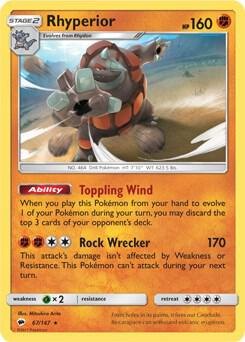 Rhyperior (SM Burning Shadows), Deck Exclusives
