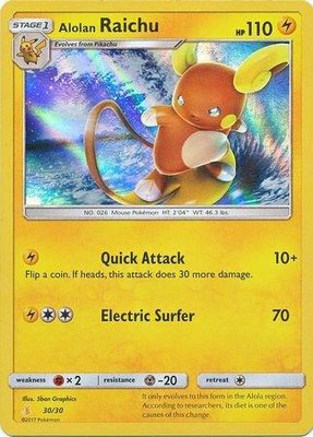 Alolan Raichu (#30 Holofoil), SM Trainer Kit: Lycanroc & Alolan Raichu