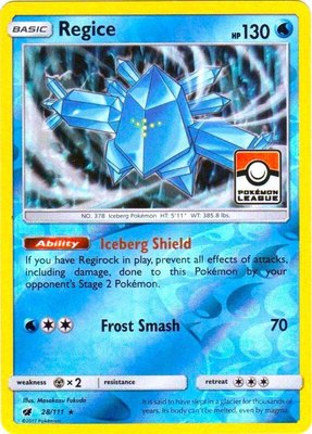 Regice (Pokemon League), League & Championship Cards