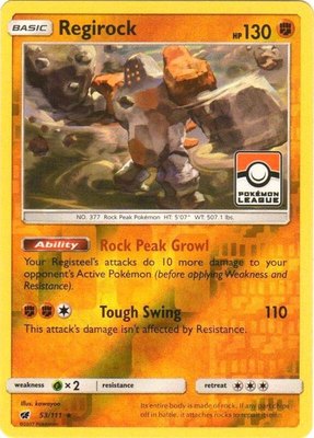 Regirock (Pokemon League), League & Championship Cards
