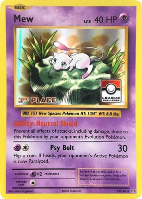 Mew (League Challenge) [3rd Place], League & Championship Cards