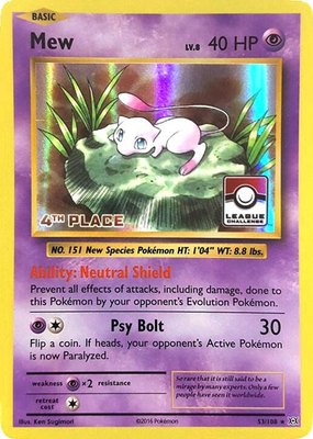 Mew (League Challenge) [4th Place], League & Championship Cards