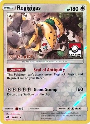 Regigigas (League Challenge) [3rd Place], League & Championship Cards