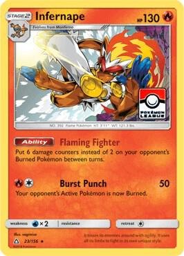Infernape (Pokemon League), League & Championship Cards