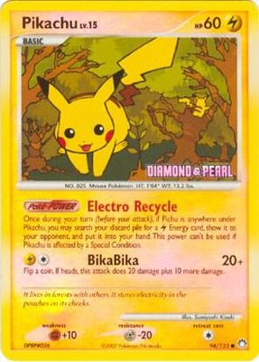 Pikachu (Diamond & Pearl), Burger King Promos