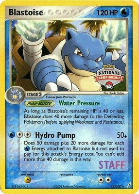 Blastoise (National Championships) [Staff], League & Championship Cards