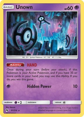 Unown (91), SM - Lost Thunder