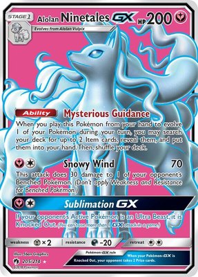 Alolan Ninetales GX (Full Art), SM - Lost Thunder