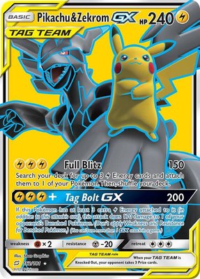 Pikachu & Zekrom GX (Full Art), SM - Team Up