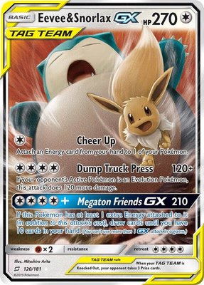Eevee & Snorlax GX, SM - Team Up
