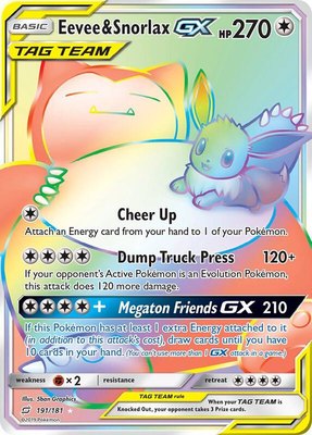 Eevee & Snorlax GX (Secret), SM - Team Up