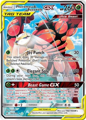 Pheromosa & Buzzwole GX (192) (Alternate Full Art), SM - Unbroken Bonds