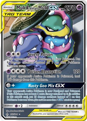 Muk & Alolan Muk GX (197) (Full Art), SM - Unbroken Bonds