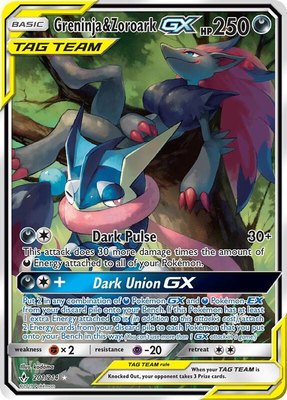 Greninja & Zoroark GX (201) (Alternate Full Art), SM - Unbroken Bonds