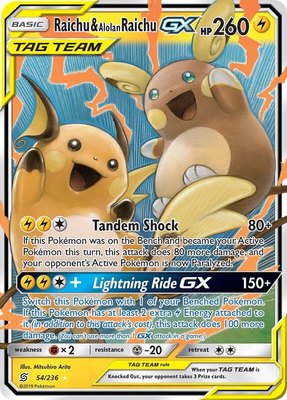 Raichu & Alolan Raichu GX, SM - Unified Minds