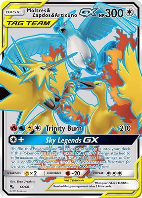 Moltres & Zapdos & Articuno GX (Full Art), Hidden Fates