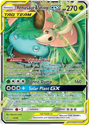 Venusaur & Snivy GX, SM - Cosmic Eclipse