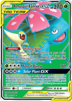 Venusaur & Snivy GX (Full Art), SM - Cosmic Eclipse