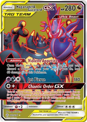 Naganadel & Guzzlord GX (Full Art), SM - Cosmic Eclipse