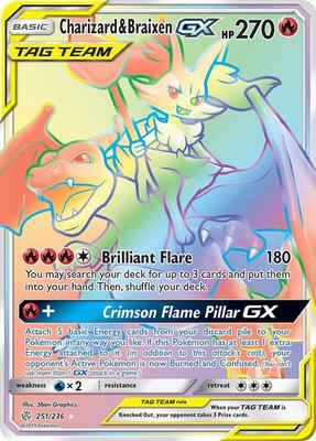 Charizard & Braixen GX (Secret), SM - Cosmic Eclipse