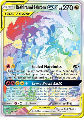 Reshiram & Zekrom GX (Secret), SM - Cosmic Eclipse