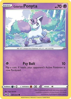 Galarian Ponyta, Sword & Shield Base Set