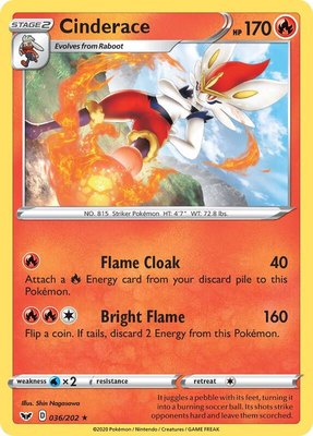 Cinderace (036), Sword & Shield Base Set